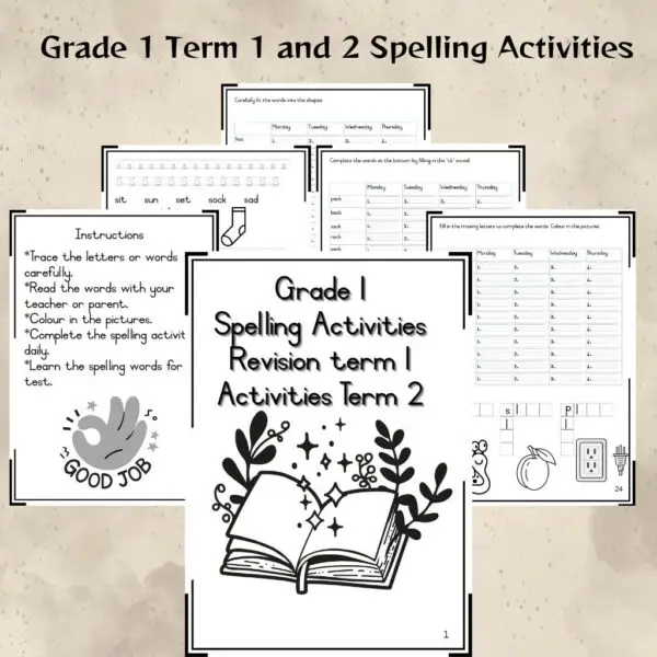 🏫Grade 1 Term 1 and 2 Spelling Booklet🏫