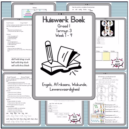 🏫Graad 1 Termyn 3 Huiswerk Week 1 - 9🏫