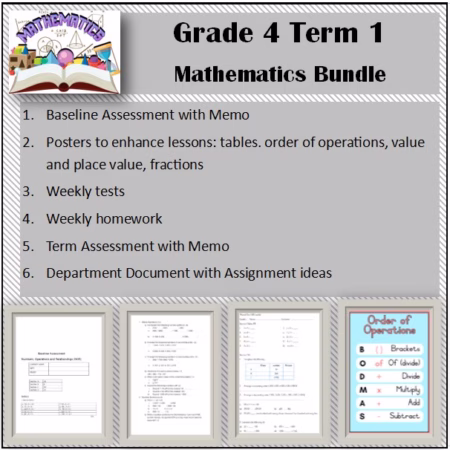 🏫Grade 4 Term 1 Mathematics Bundle🏫