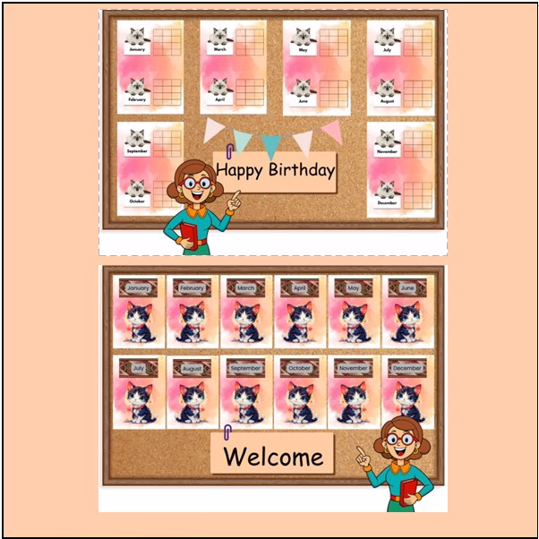 🐈Cat Months with Birthdays🐈