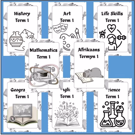🏫Term 1 First Page Covers: English and Afrikaans🏫