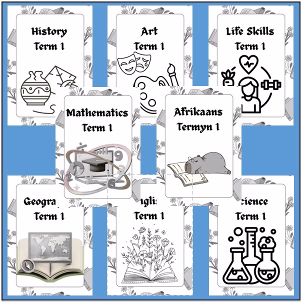 🏫Term 1 First Page Covers: English and Afrikaans🏫